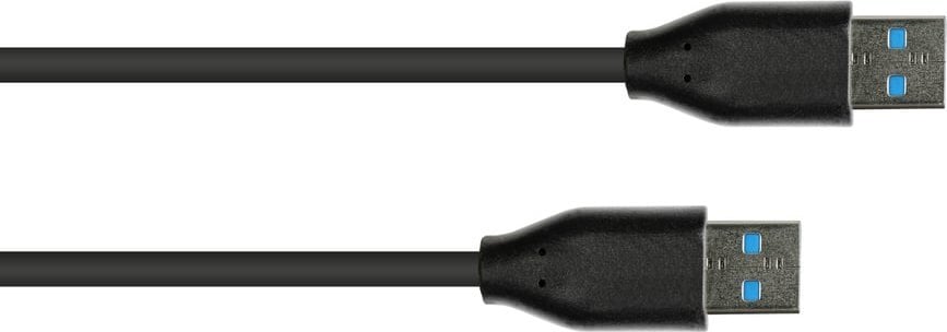 Kabel USB Alcasa USB-A - USB-A 1 m Czarny (2831-AA010S)