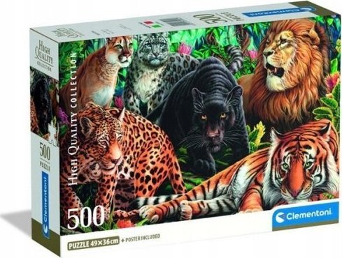 Clementoni Puzzle Compact Wild Cats 500 elementów (35584)