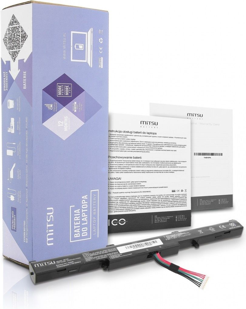 Bateria Mitsu do Asus A550E, K550E 2200 maAh-BC/AS-X550E