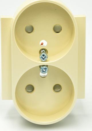 Efapel EFAPEL LOGUS90 ELEMENT CENTRALNY DO GNIAZDA PODWÓJNEGO Z UZIEMENIEM PERŁA 90656 TPE