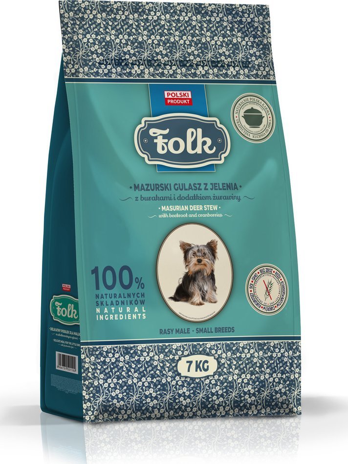 Folk Karma sucha dla psa FOLK MINI Mazurski gulasz z jelenia z burakami i dodatkiem żurawiny 7 kg