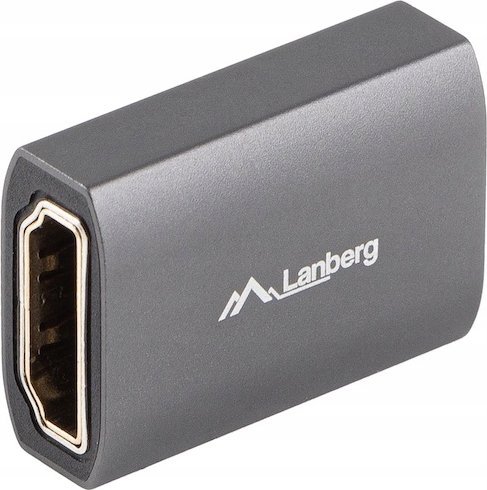 Adapter AV Lanberg Adapter Lanberg HDMI(F)->HDMI(F) 8K beczka srebrna aluminium