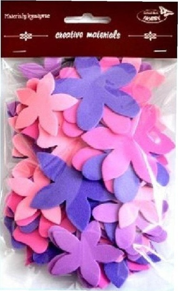 Kwiatki różowo-fioletowe 60szt