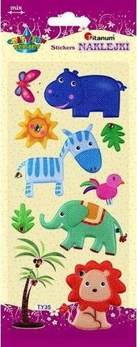 Titanum Naklejki wypukłe miękkie zwierzęta safari 10szt