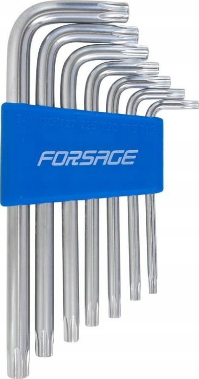 Forsage Zestaw kluczy TORX typu L z otworem 7el.