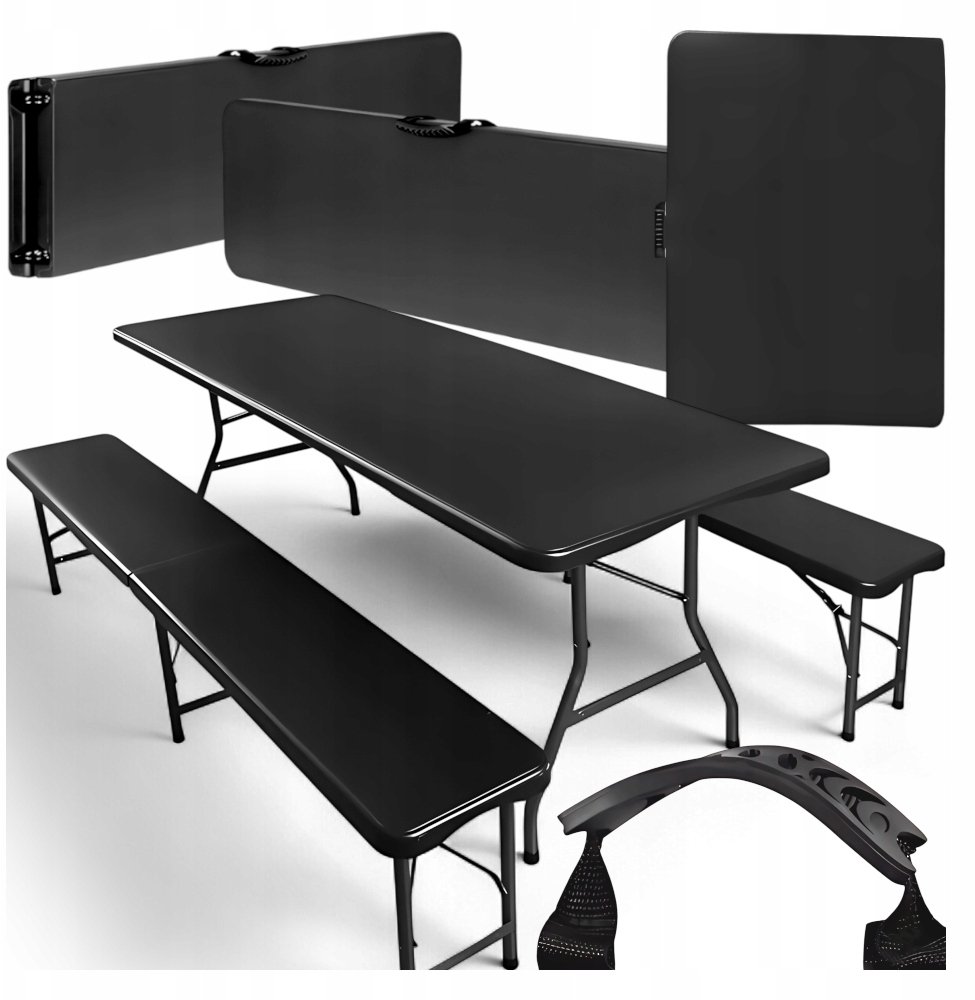 Hitbaits STÓŁ CATERINGOWY 2x ŁAWKA CZARNA 180 KANZA