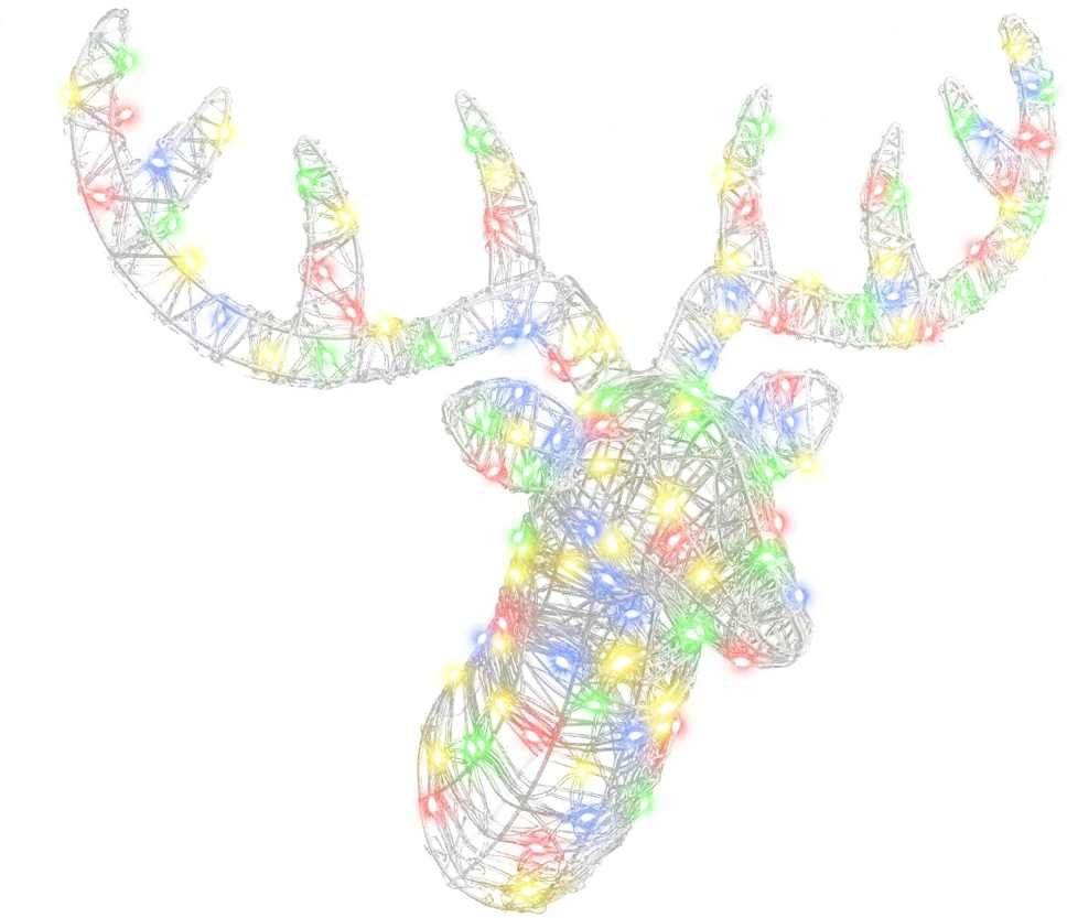 vidaXL Głowa Renifera kolorowy 60 cm Akryl