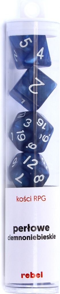 Rebel Komplet kości RPG Perłowe - Ciemnoniebieskie