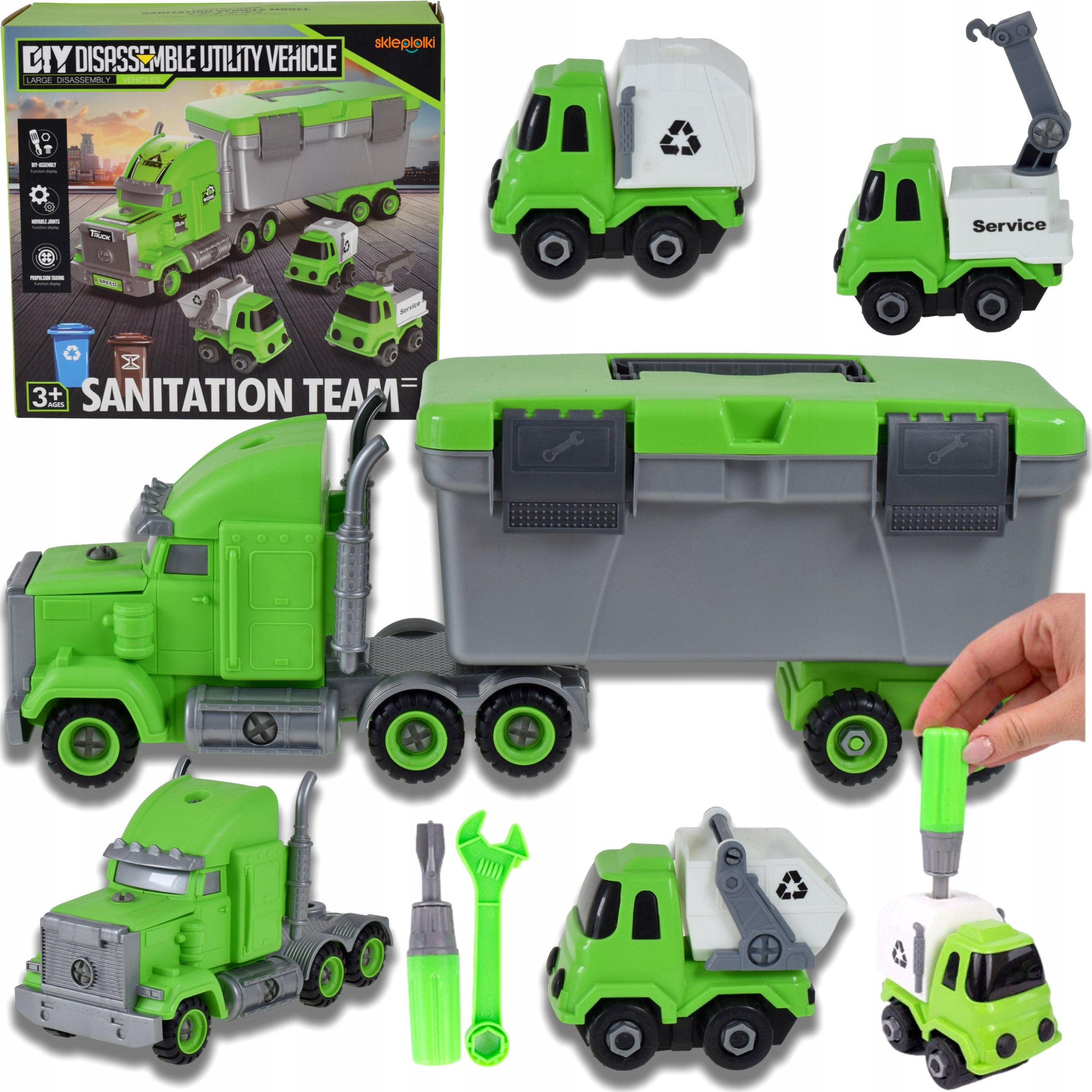 KLOCKI DO SKRĘCANIA KONSTRUKCYJNE DIY AUTO ZABAWKA EDUKACYJNA DLA DZIECI