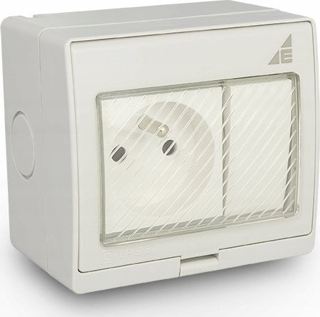 Elektro-Plast Gniazdo pojedyncze + Łącznik pojedynczy natynkowy GPWPN IP55 AQUA55 55.25