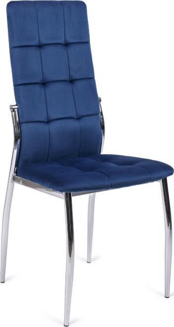 Halmar Krzesło Tapicerowane do Jadalni K416 Granatowe Welurowe