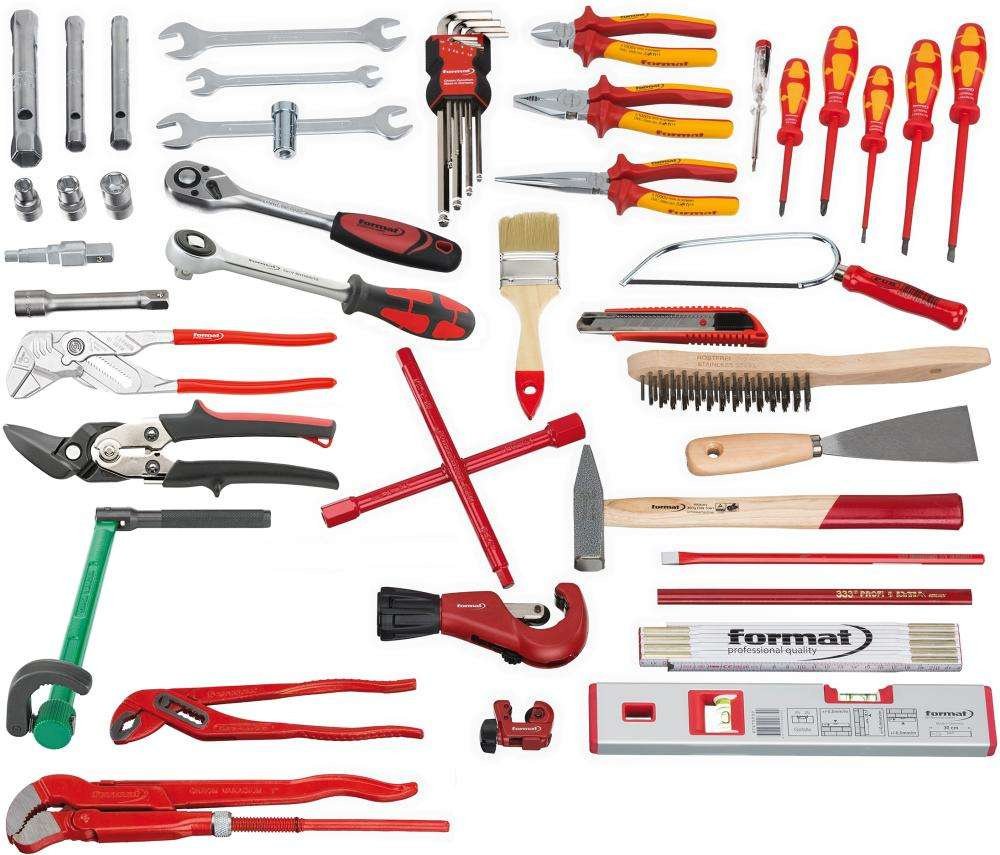 Zest. narzędzi do instal.sanitarnych, 45-cz. w torbie narzędziowej FORMAT