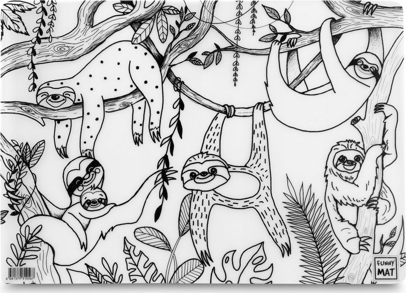 vidaXL Mata transparentna Leniwce Funny Mat STRIGO