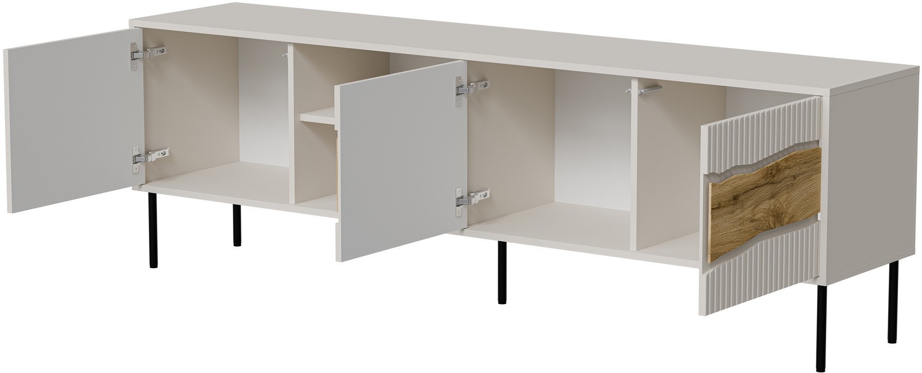 Szafka RTV INSERTO 3D1W 190x40x61,5 kaszmir + LED