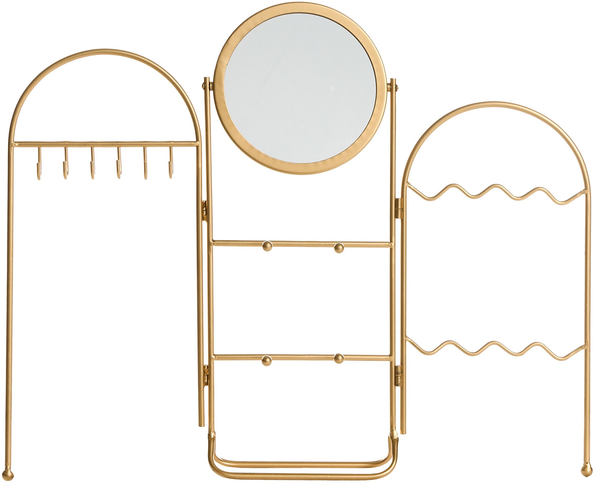 Stojak na biżuterię z lusterkiem PIROU Złoty