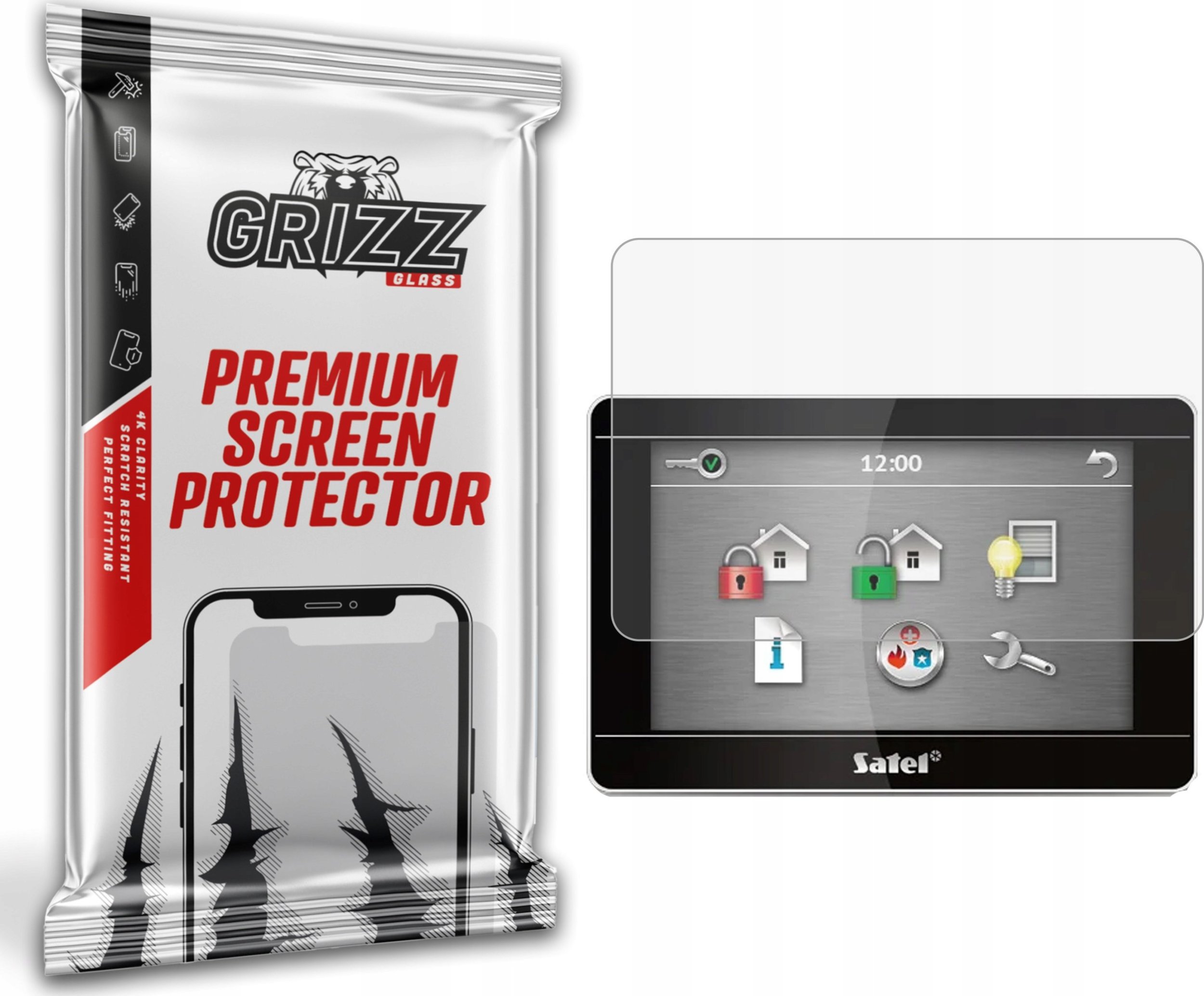 GrizzGlass Folia matowa GrizzGlass PaperScreen do manipulatora alarmowego Satel INT-TSH-BSB 7"