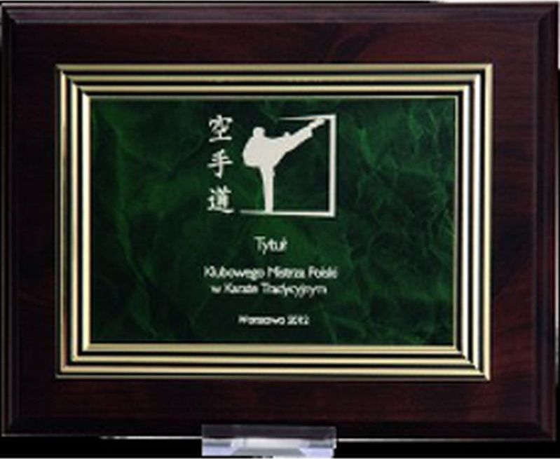 Victoria Sport Dyplom z tworzywa sztucznego z grawerem na złotej blaszce