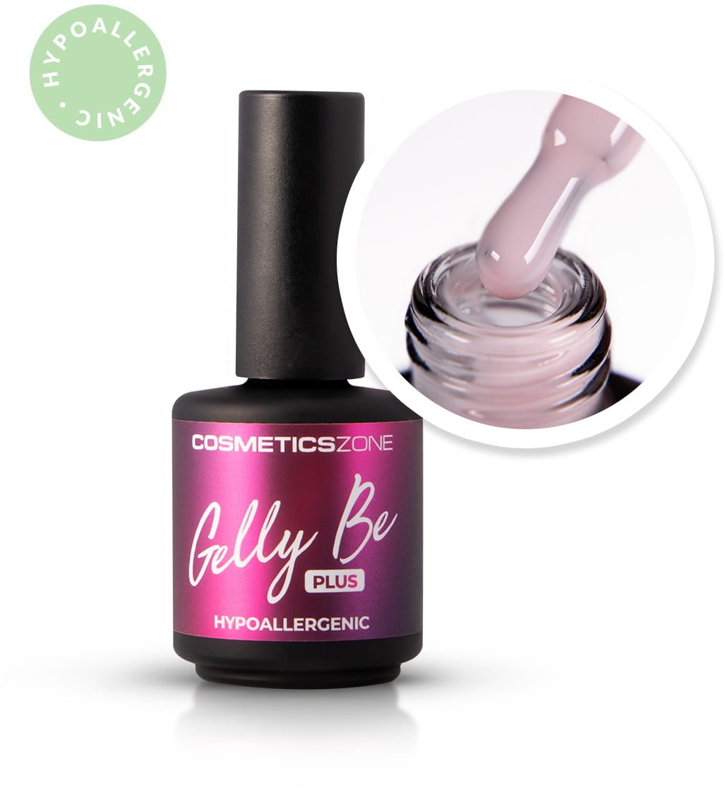 Hipoalergiczna baza żelowa do przedłużania Gelly BE Plus pudrowy róż - Soft Cream 15ml