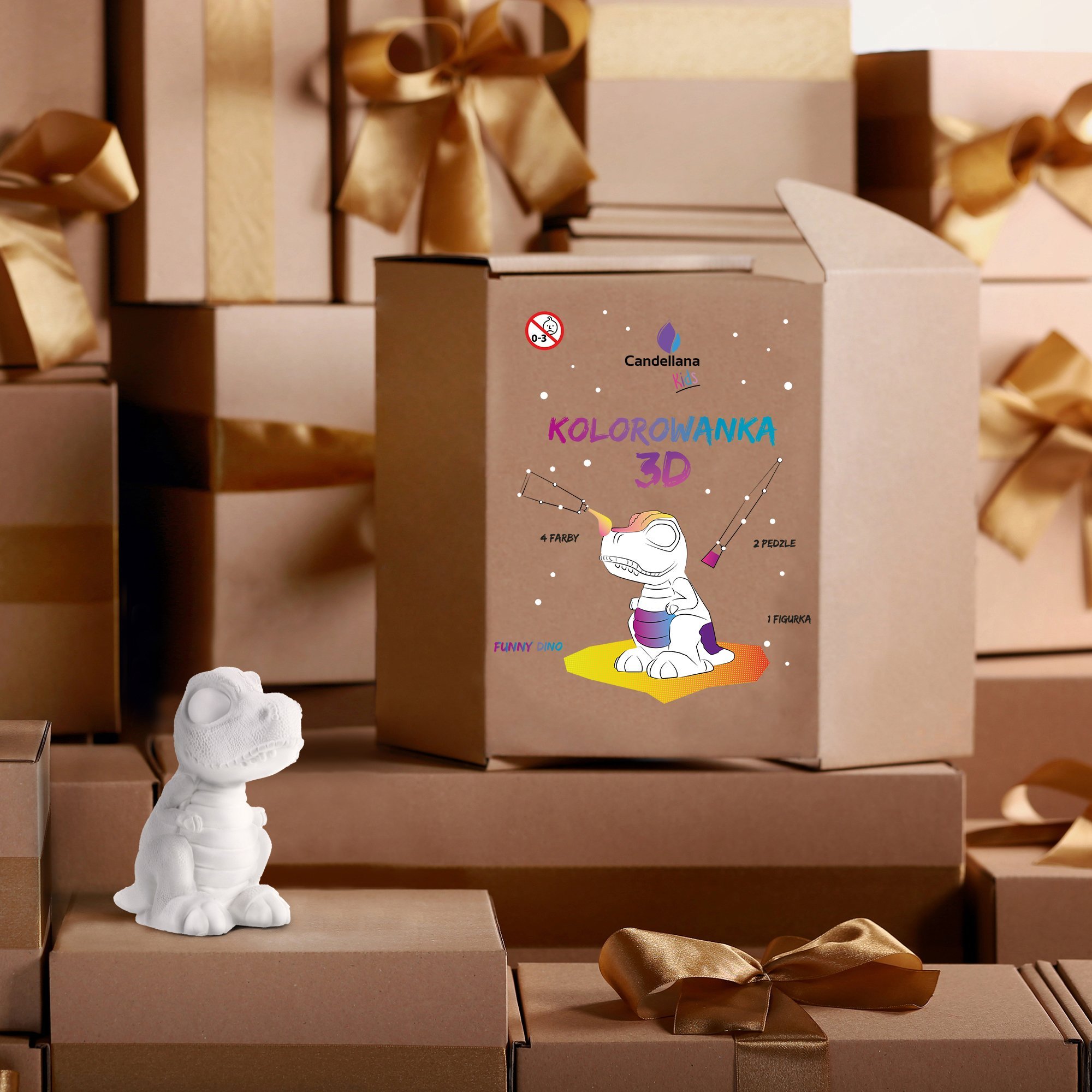 Candellana Kolorowanka 3D Dinozaur Figurka gipsowa Malowanka