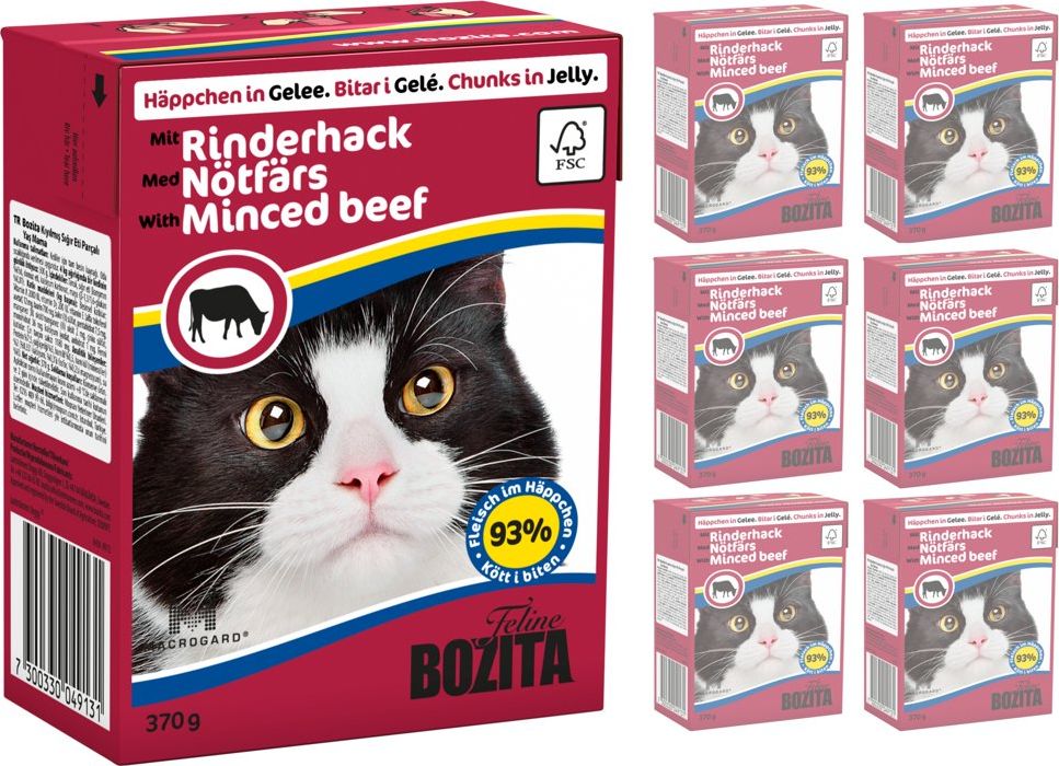 Bozita BOZITA Cat Siekana Wołowina W Galaretce 6 x 370g