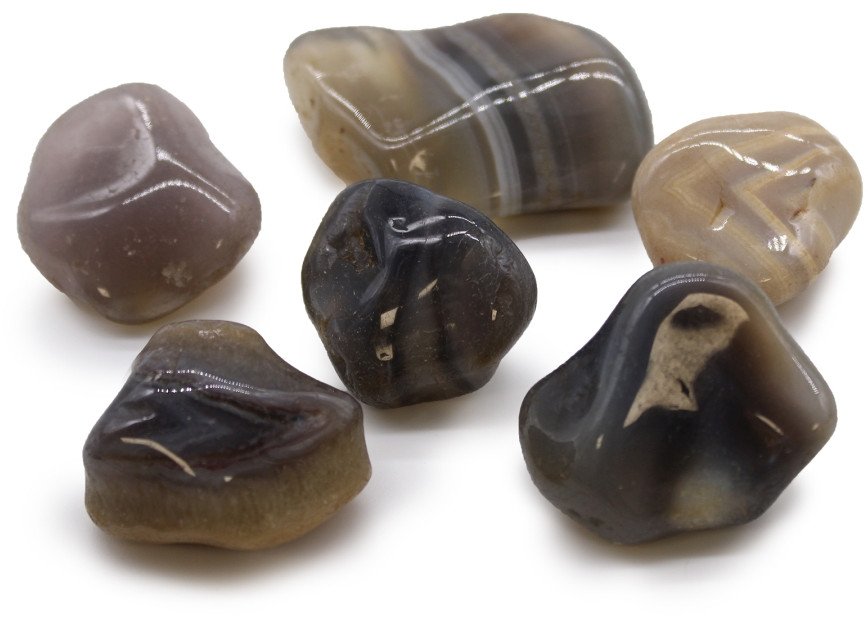 Kamień Afrykański Duży - Szary Agat | 6 sztuk