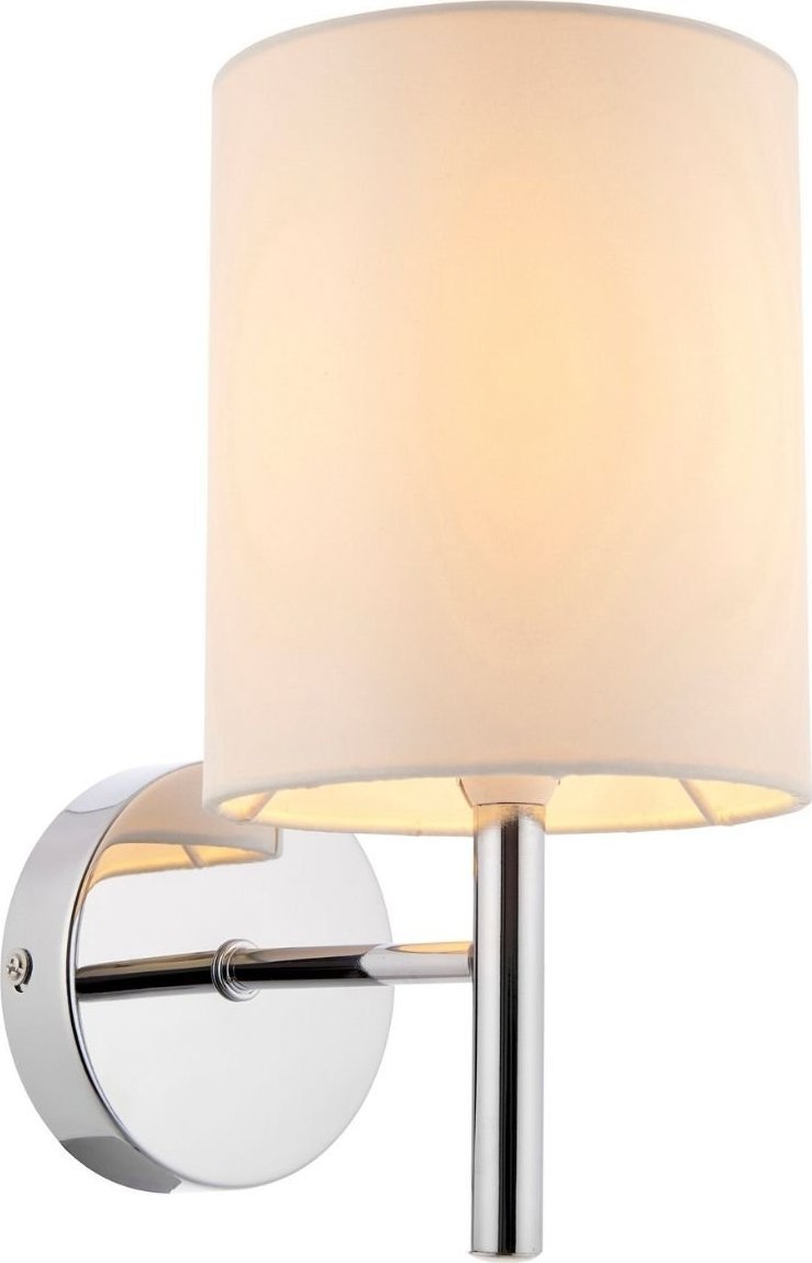 Kinkiet ENDON Kinkiet do salonu BRIO-1WBCH Endon szklany klosz chrom biały