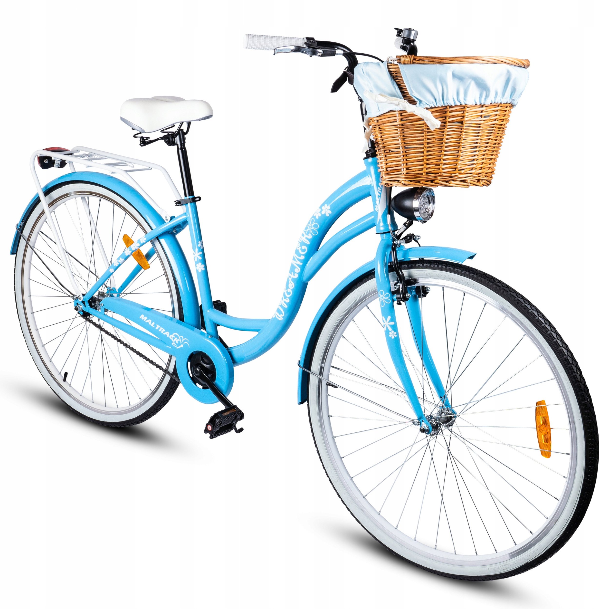 Rower Miejski MalTrack Citybike Dreamer 1s Light Blue 28" + Koszyk