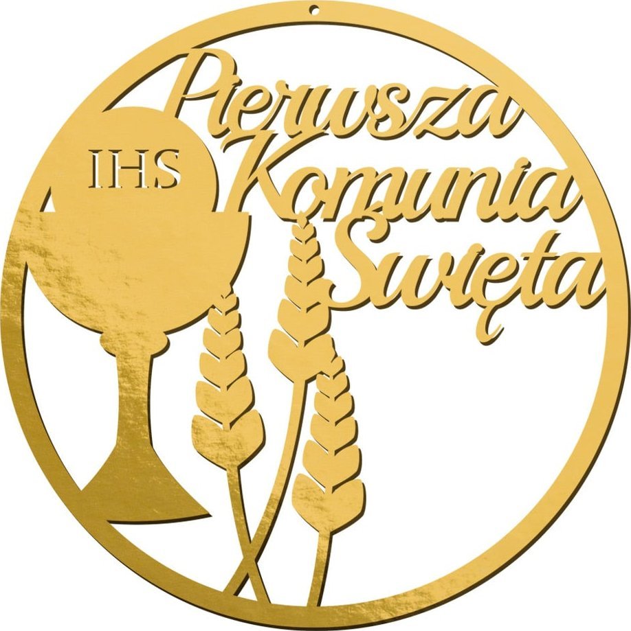 Baner Obręcz Złote Koło Zawieszka Dekoracje Komunijne Komunia Święta