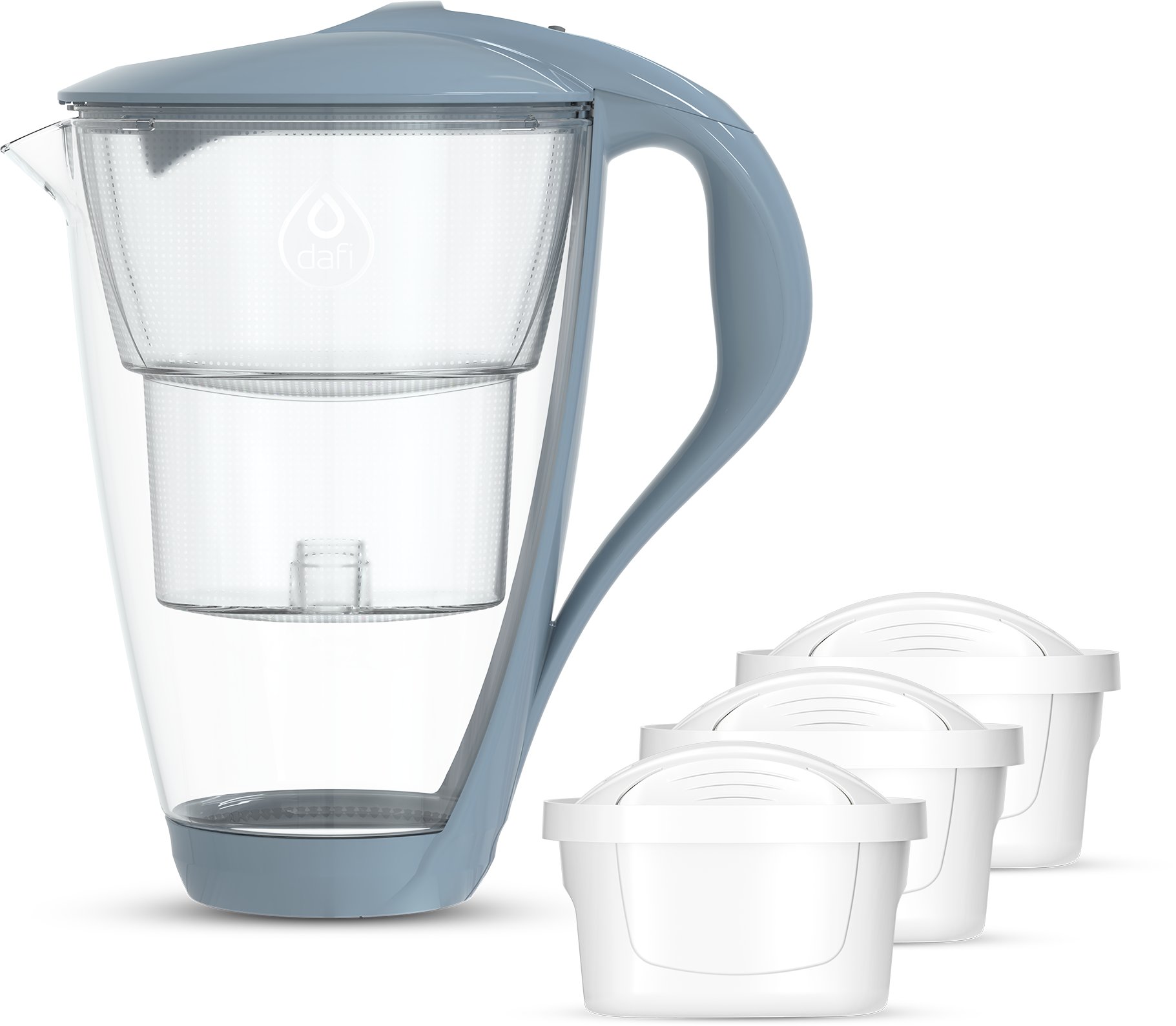 Szklany dzbanek Dafi CRYSTAL LED stalowy 3xUnimax