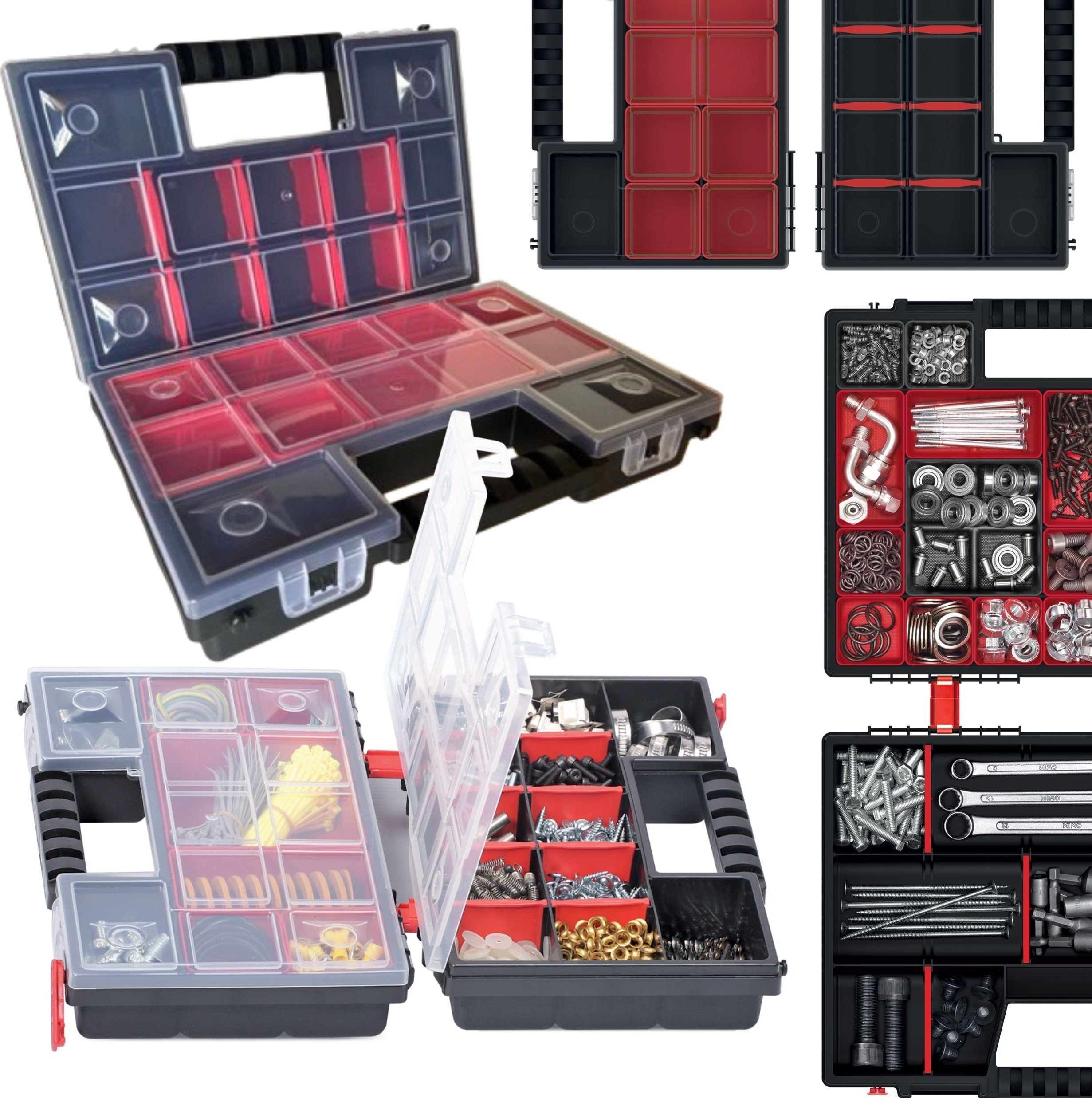 Prosperplast Organizer narzędziowy, warsztatowy NORD12DUO Walizka na śrubki do garażu