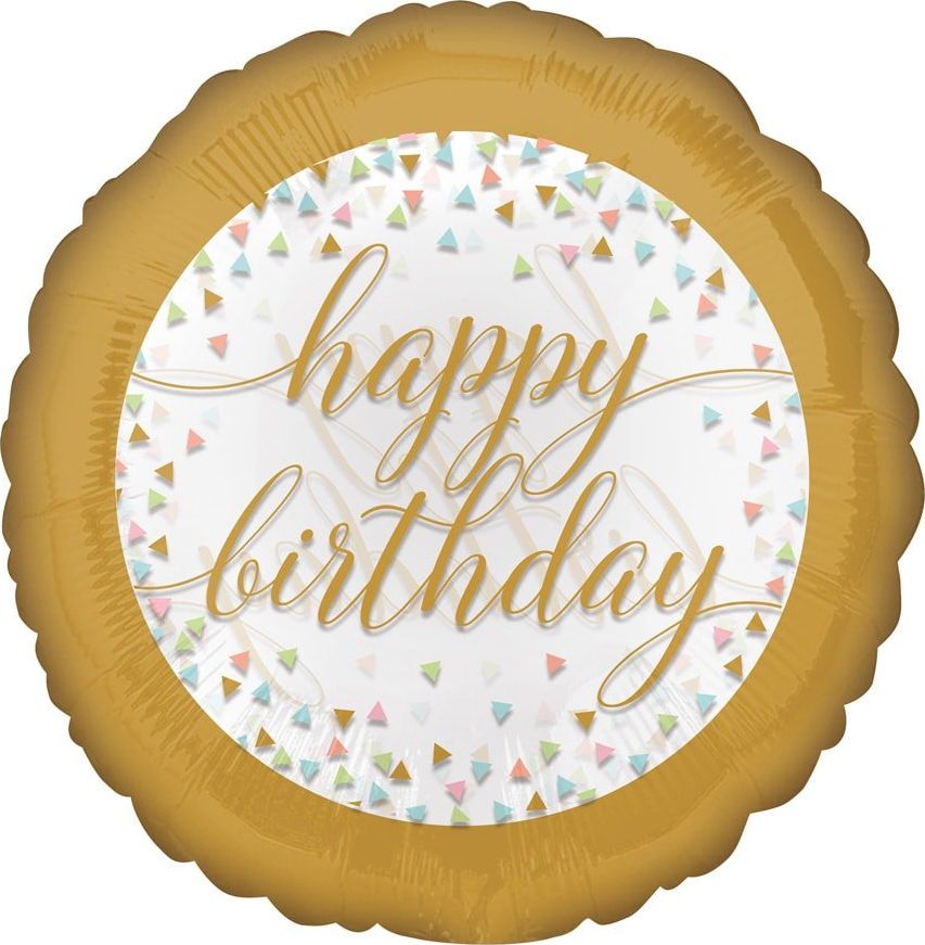 AMSCAN Balon foliowy Happy Birthday - 43 cm - 1 szt. uniwersalny