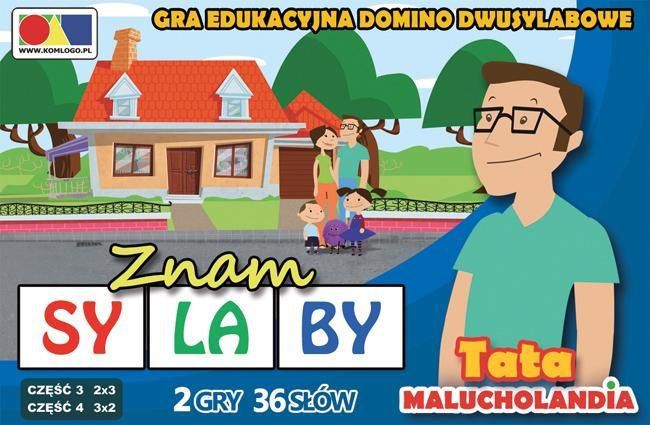 Komlogo Gra domino. Znam sylaby. Cz. 3 i 4 - zestaw Tata