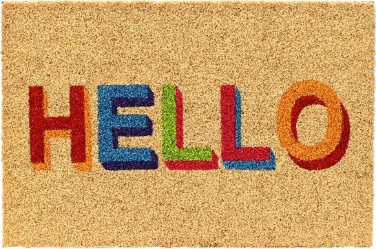 Wycieraczka kokosowa zewnętrzna wewnętrzna 60x40cm dekoracyjna z napisem