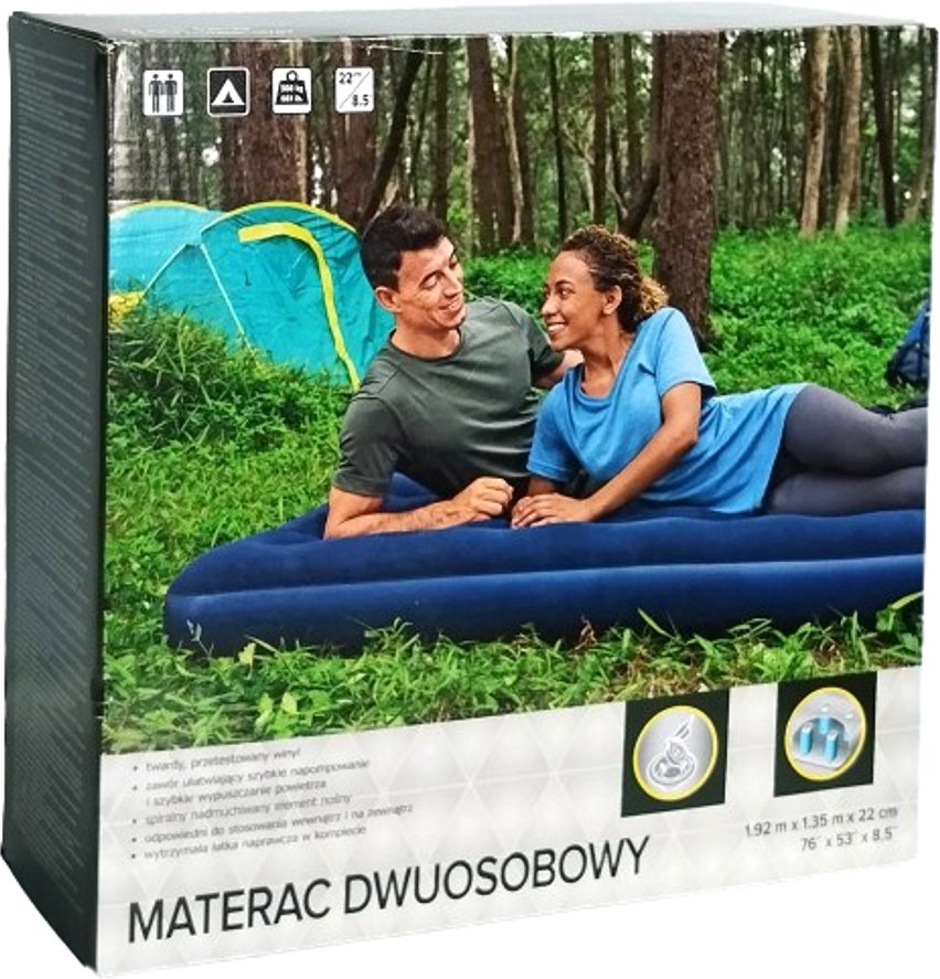 Dmuchany materac dwuosobowy 22x135x192cm do 300kg