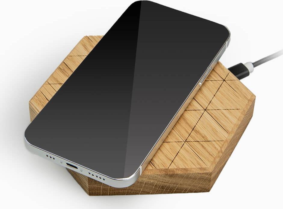 Ładowarka BeWood Slim Hexagon Indukcyjna 1x USB-C