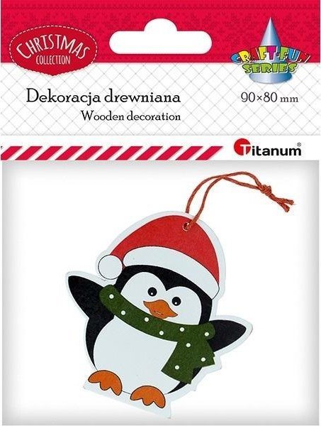 Zawieszka drewniana pingwin 71x73mm