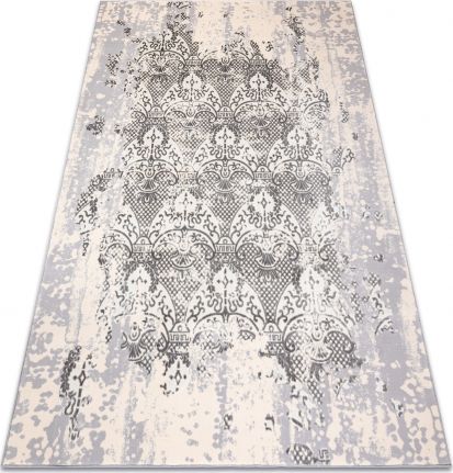 Dywany Łuszczów Dywan CORE W3824 Ornament Vintage - Strukturalny, dwa poziomy runa, krem / szary, 160x220 cm