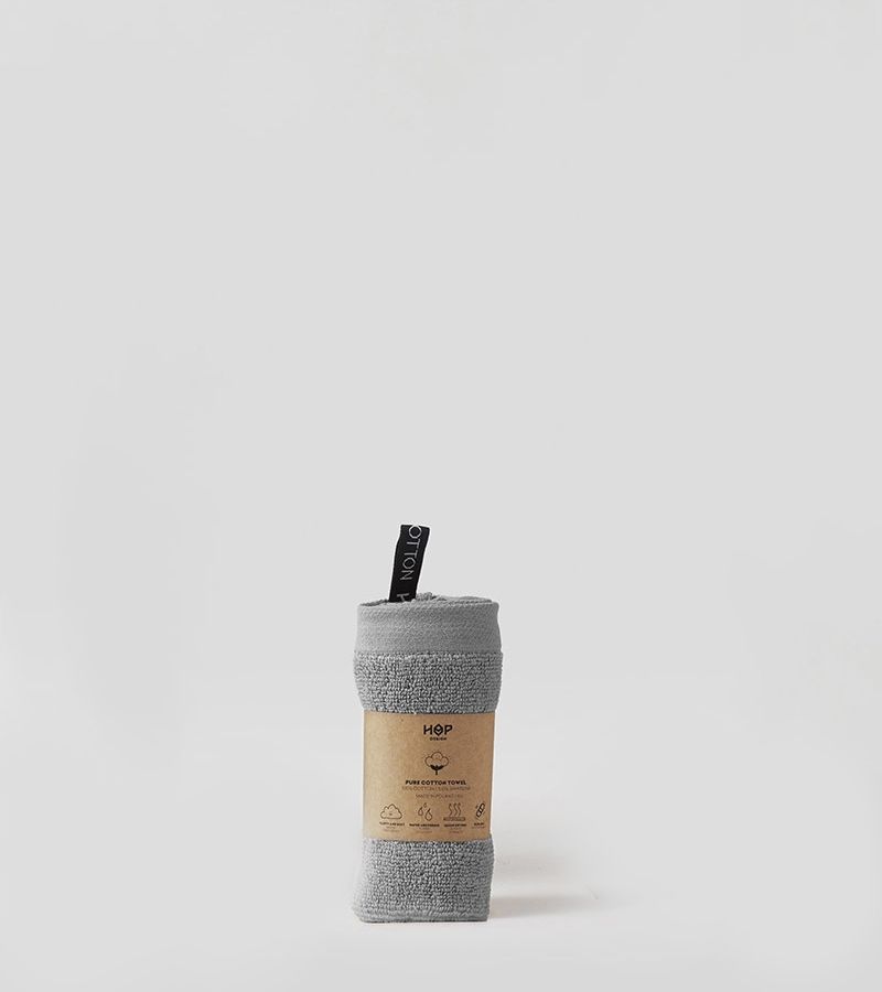 HOP DESIGN Ręcznik bawełniany HOP, jasny szary 30x50