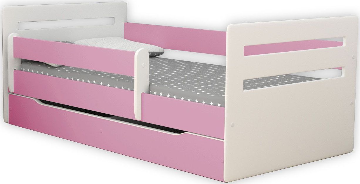 Elior Łóżko dla dziewczynki z materacem Candy 2X 80x140 - różowe