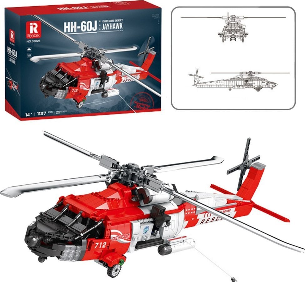 Klocki Konstrukcyjne Helikopter Ratunkowy HH-60J Jayhawk 1137el