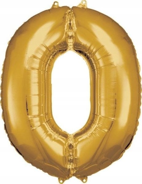 AMSCAN Balon foliowy duża cyfra 0 złota 70x86cm spakowany 9906265