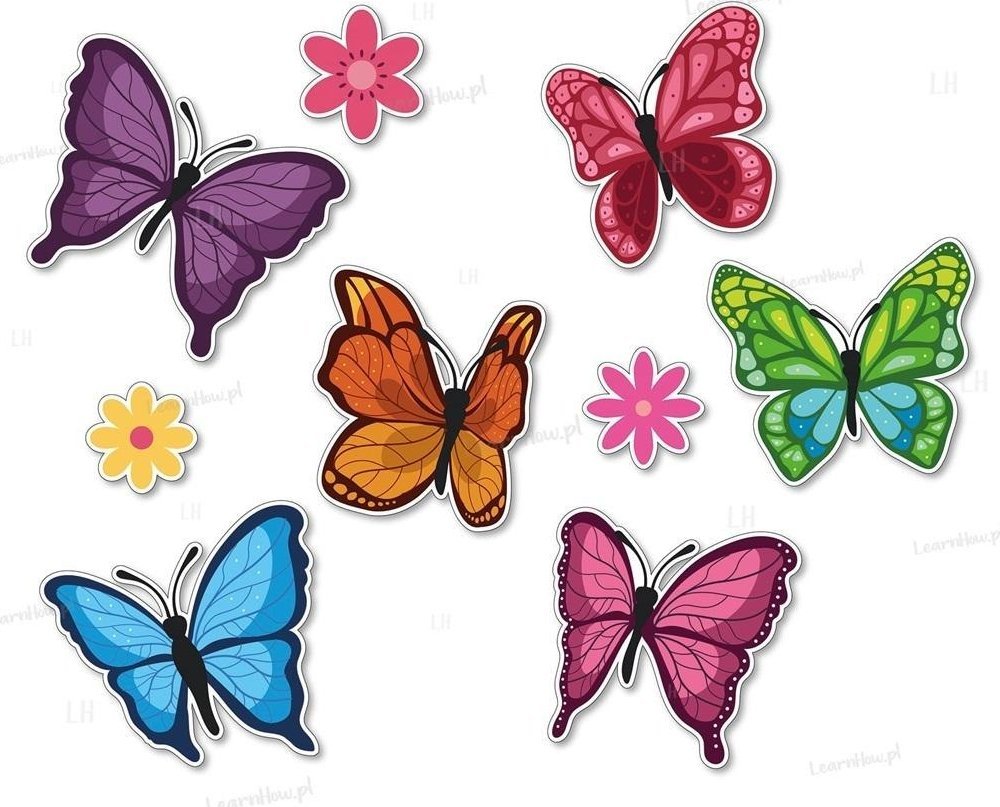 Dekoracja okienna - duże motyle