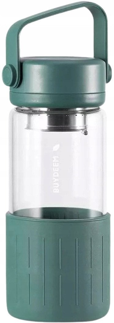 BUYDEEM Szklana butelka z zaparzaczem 300ml, model DG42, kolor Cozy Greenish