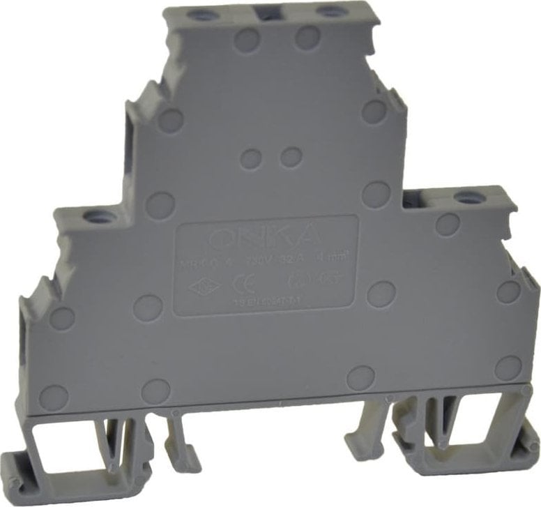 ONKA Elektrik Złączka szynowa gwintowa MRK 4-przewodowa 4mm2 szara T0-1652