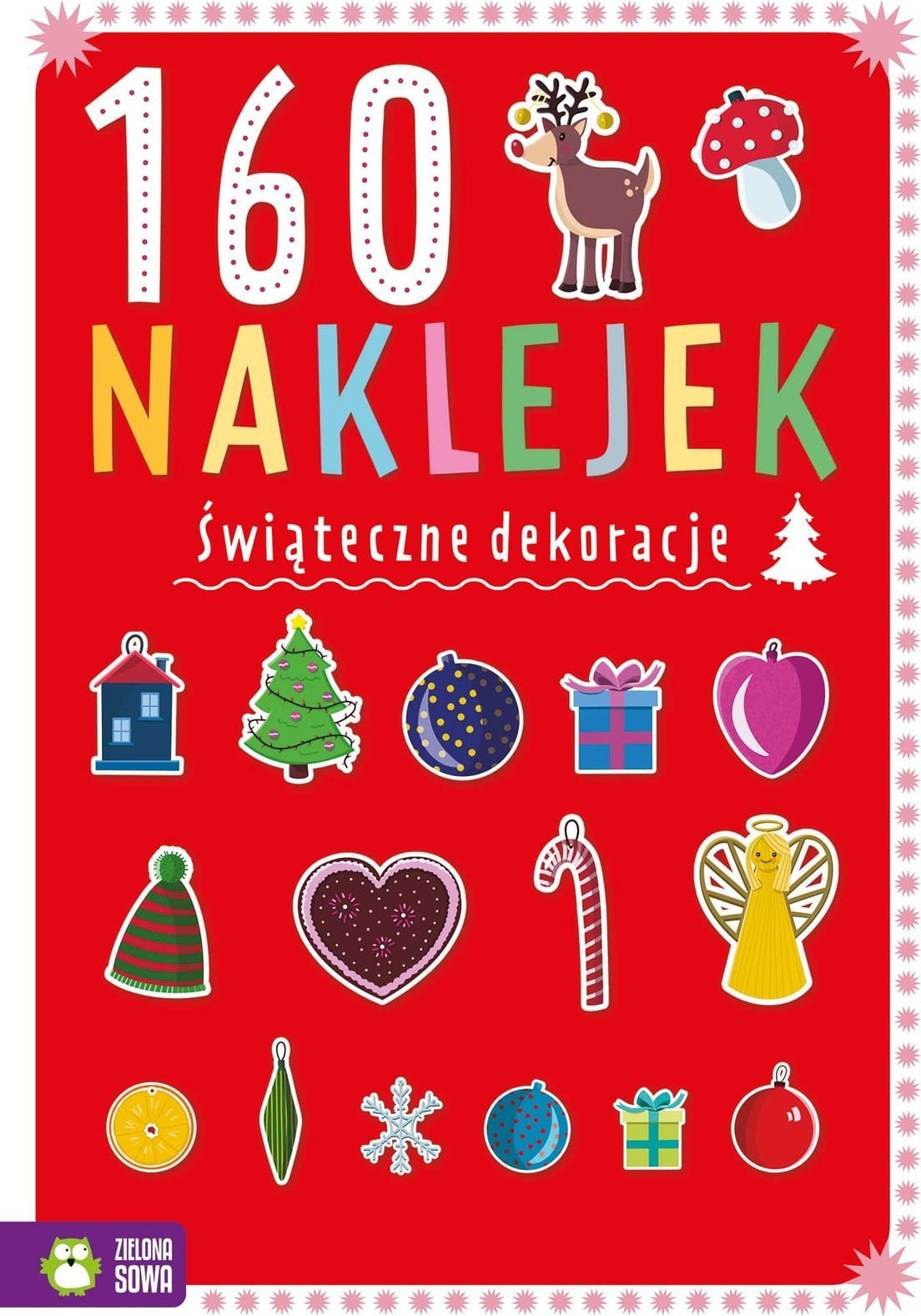 Zielona Sowa 160 naklejek Świąteczne dekoracje 93769