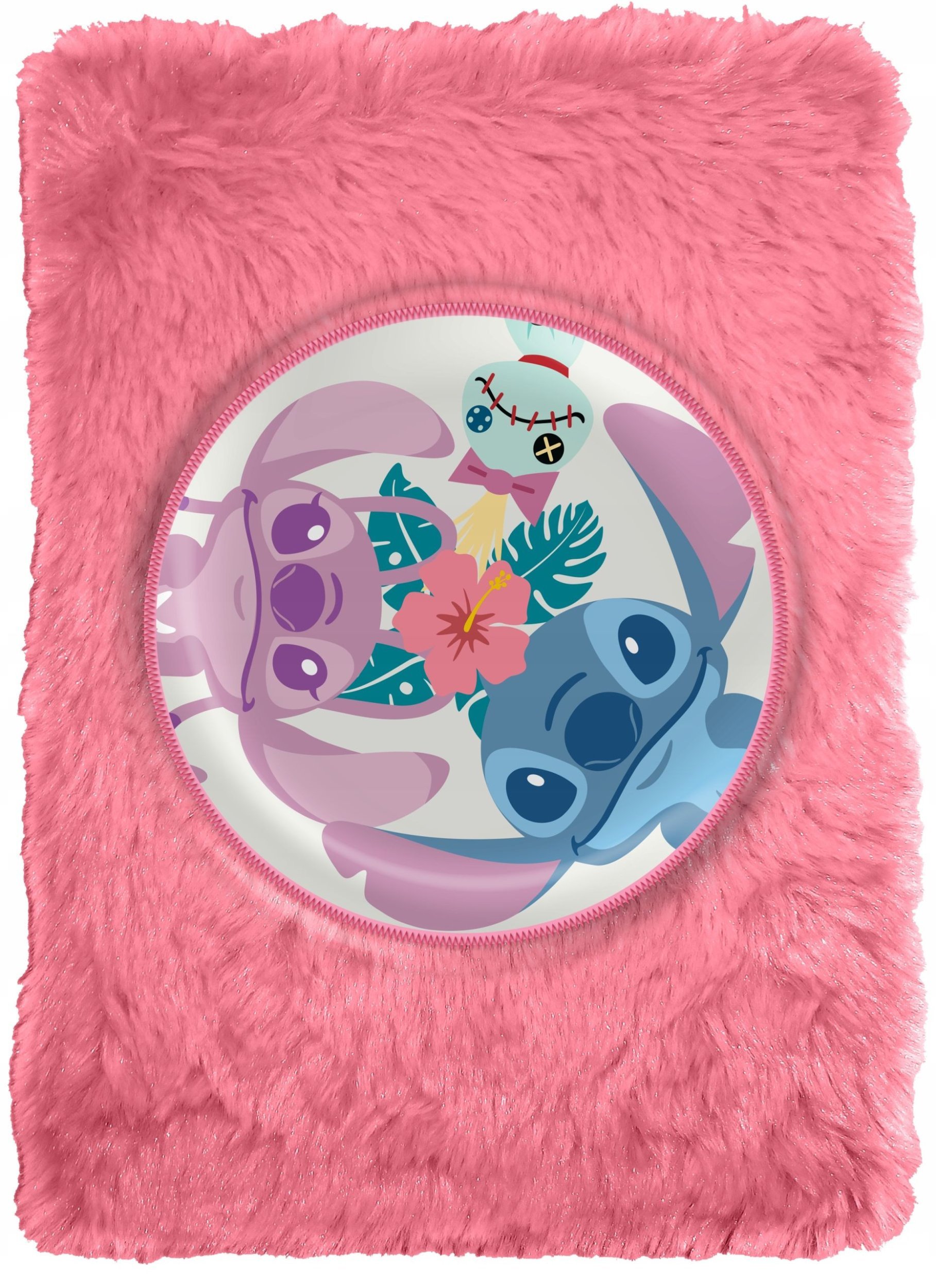Pamiętnik Notes Zeszyt A5 Pluszowy Lilo I Stitch Różowy W Linie / St00081
