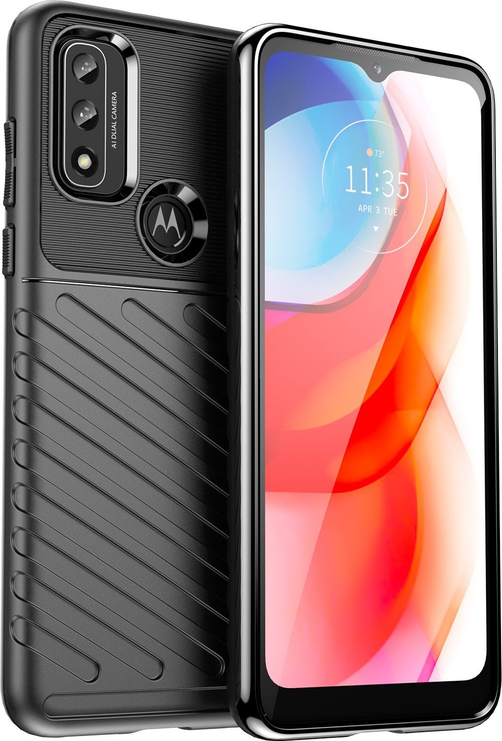 Hurtel Thunder Case elastyczne pancerne etui pokrowiec Motorola Moto G Play 2022 czarny