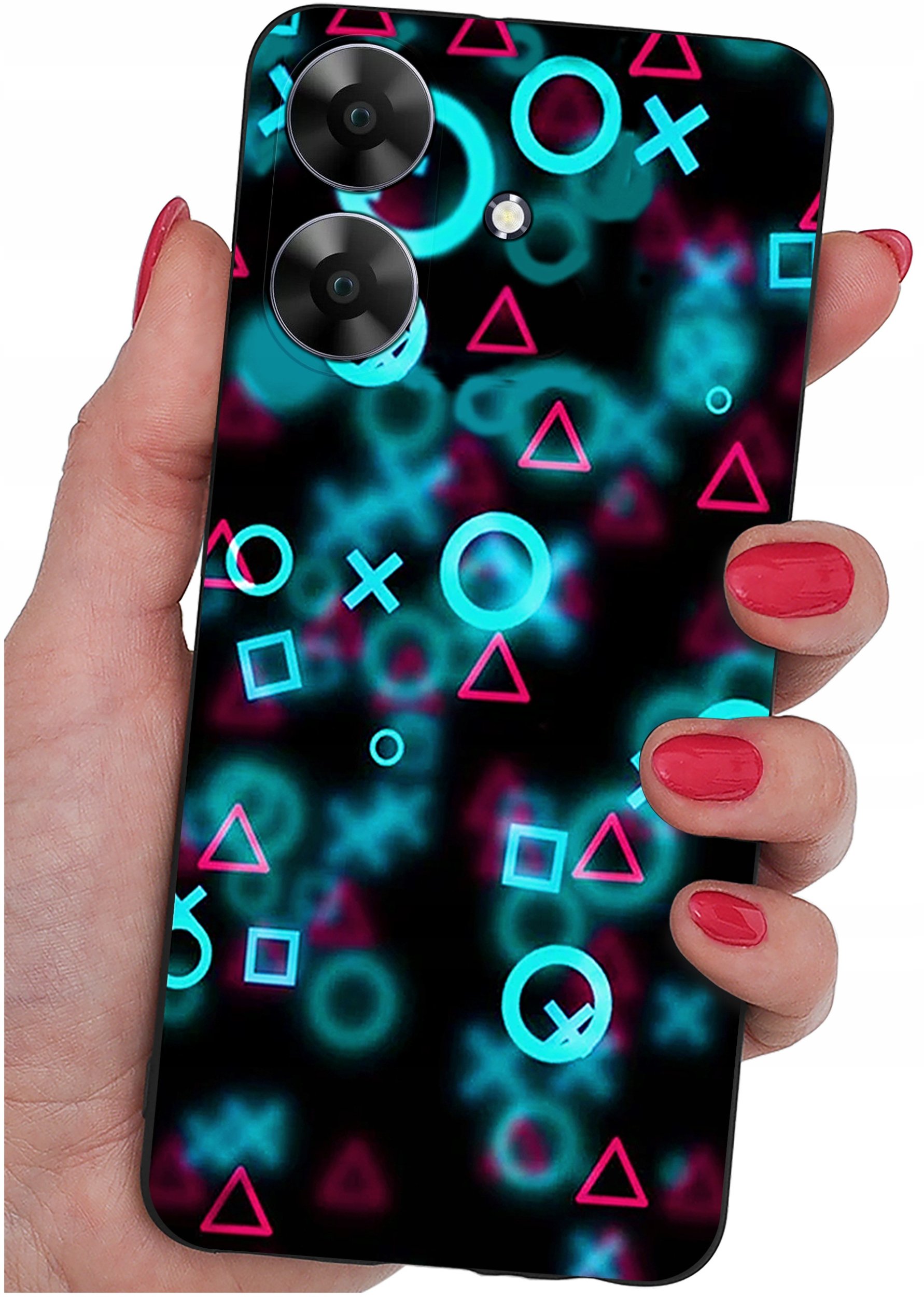 ETUI do Realme Note 60 CASE WZORY | SILIKONOWE MATT CASE + SZKŁO 9H