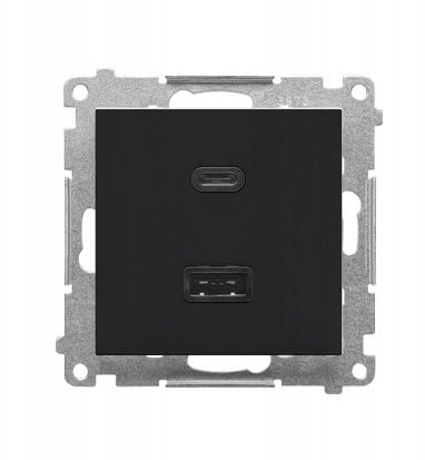 Simon 55 Ładowarka USB C+A (moduł), 30 W, 230V czarny mat TEC2CAQ.01/149
