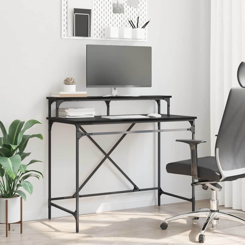 Biurko vidaXL Biurko Czarny Dąb 100 x 50 x 90 cm Materiał z drewna pochodnego